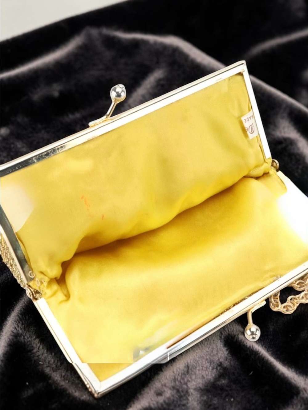 Vintage Delill Gold Silver Mesh Evening Bag Chain Cocktail Purse Made Italy - Picture 3 of 6